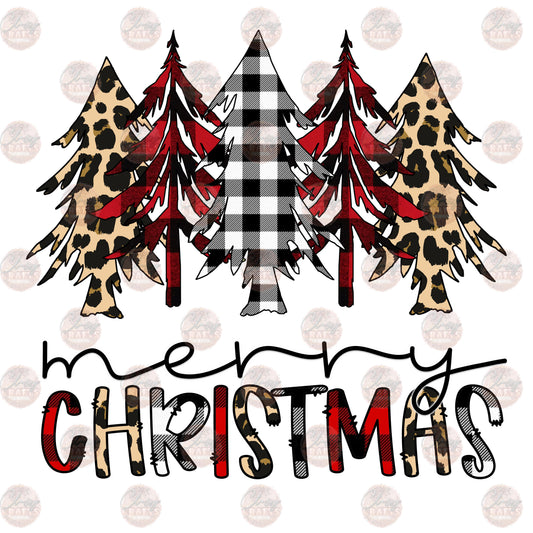 Merry Christmas- Leopard & Plaid- Sublimation Transfer