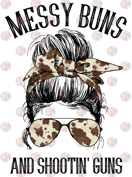 Messy Buns Shootin Gun Cowhide- Sublimation Transfer