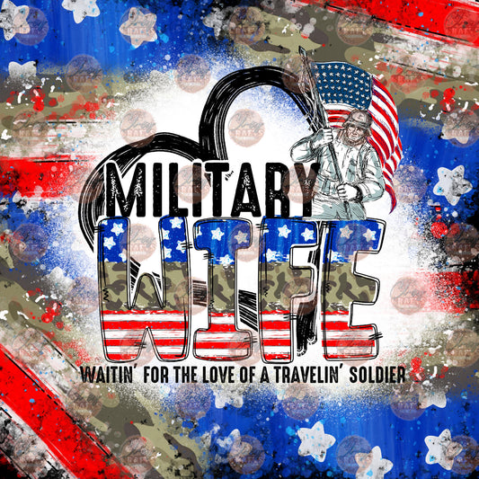 Military Wife Tumbler Wrap-Sublimation Transfer