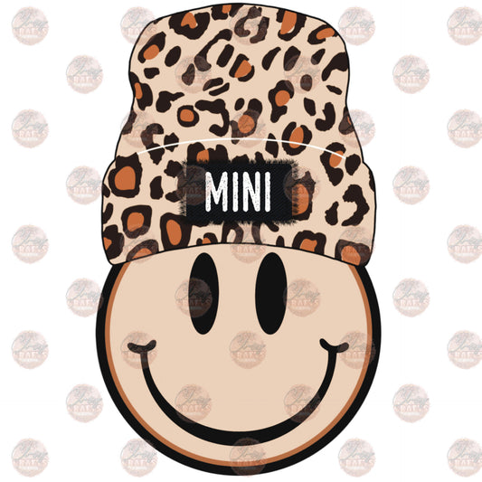 Mini Leopard Smiley Beanie - Sublimation Transfer