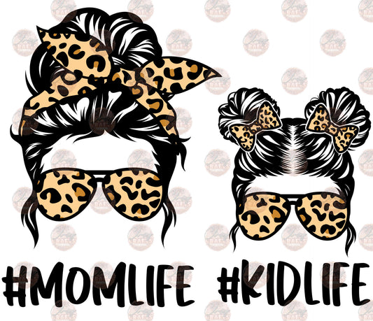 Mom Life-Bun Leopard - Sublimation Transfer