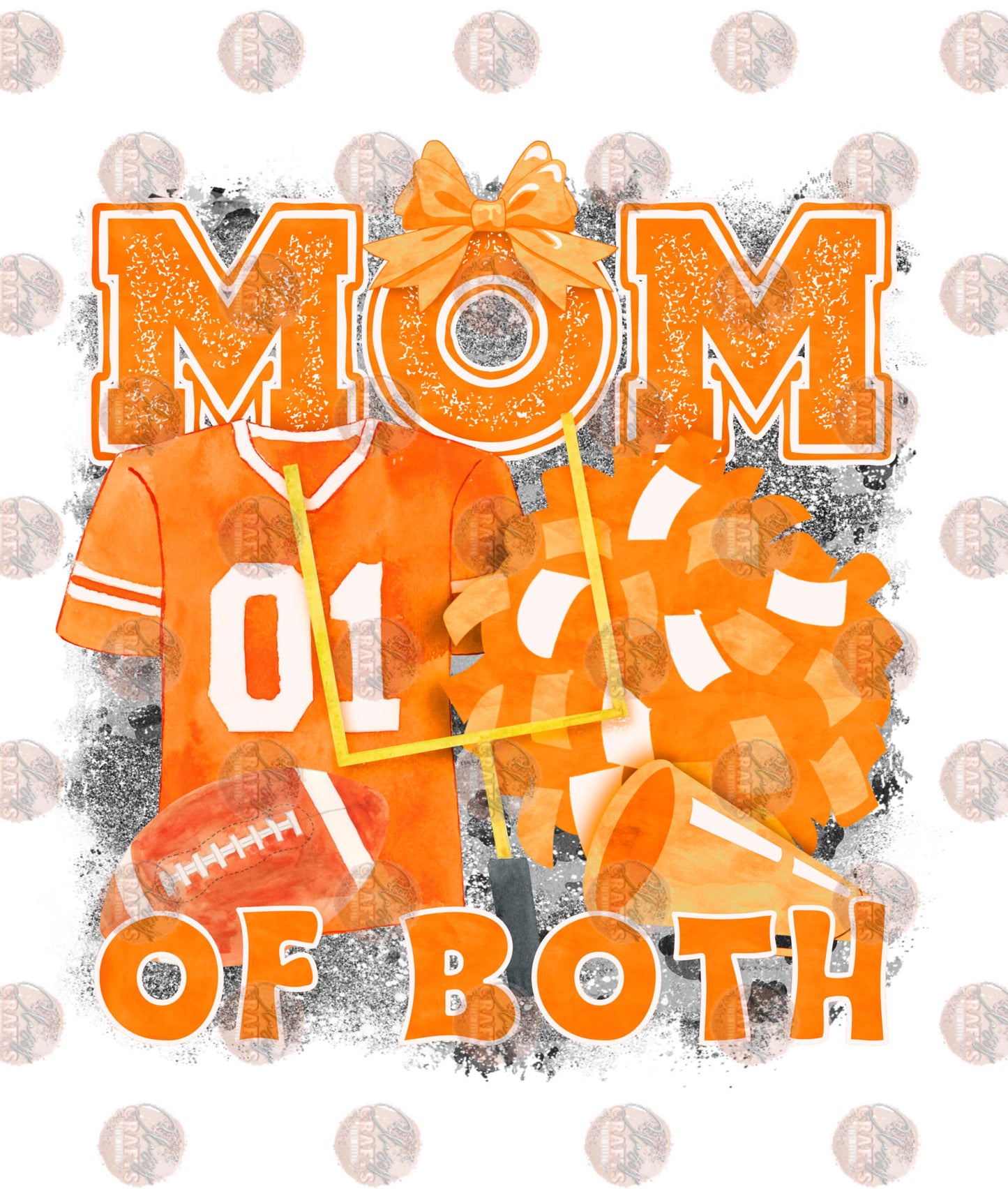 Mom Of Both with Background Orange Transfer