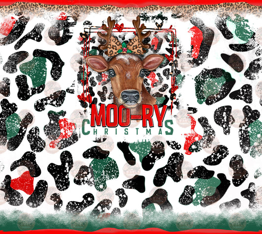 Moo-ry Christmas Tumbler Wrap - Sublimation Transfer