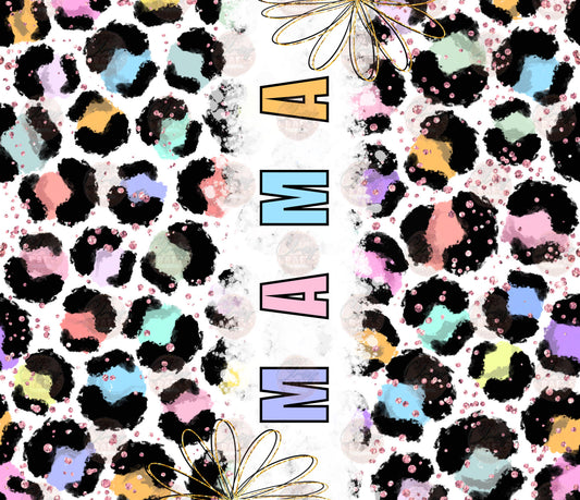Multi-Colored Cheetah Mama Tumbler Wrap