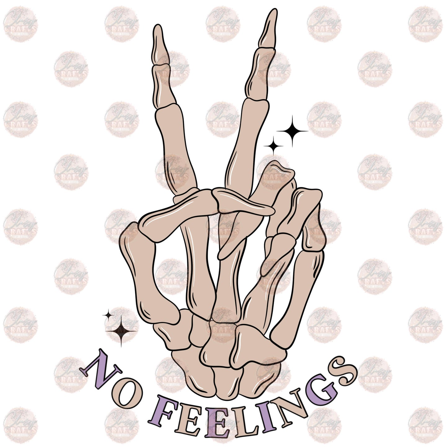 No Feelings Peace Skellie - Sublimation Transfer