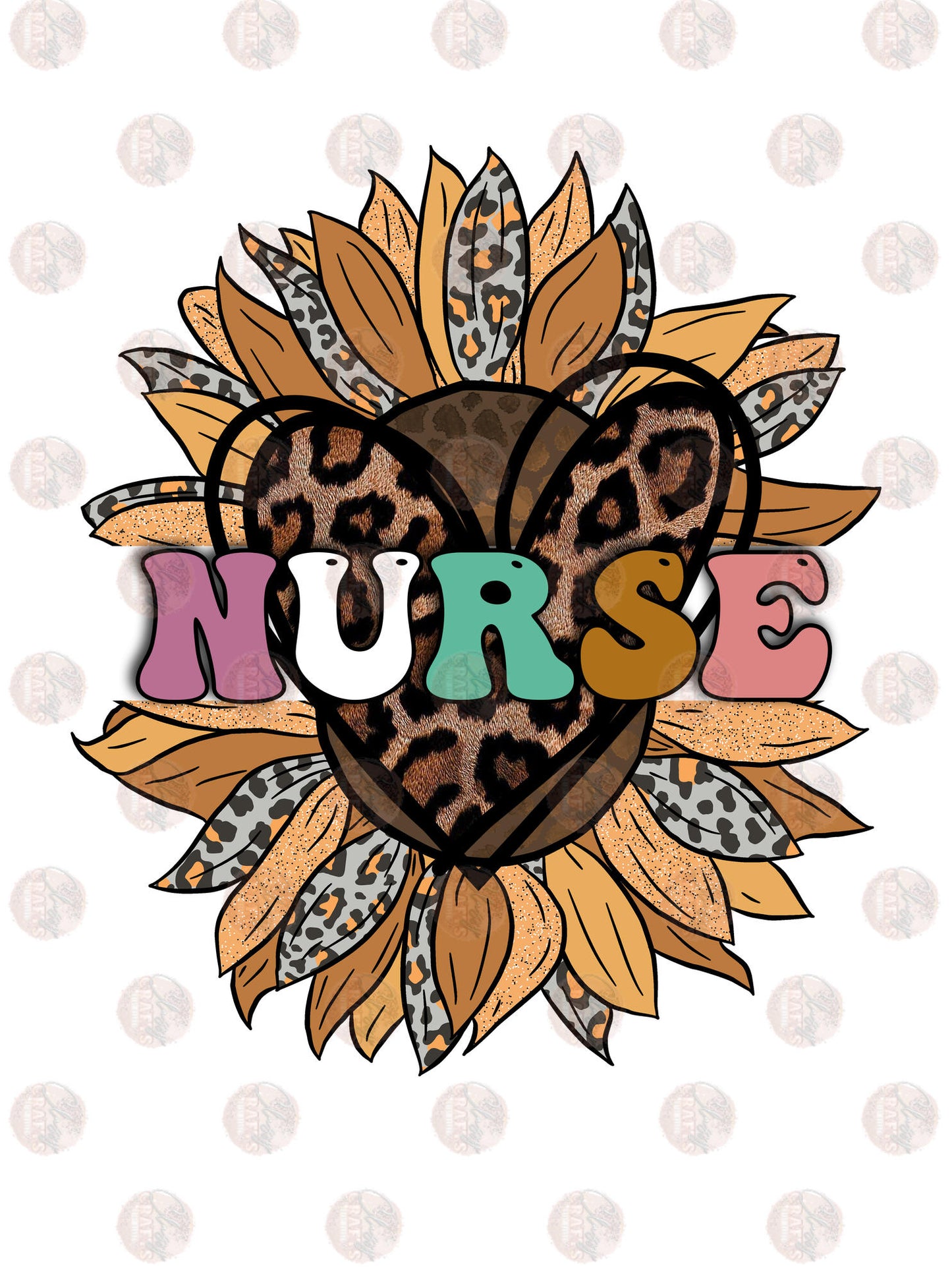 Nurse Heart & Sunflower - Sublimation Transfer