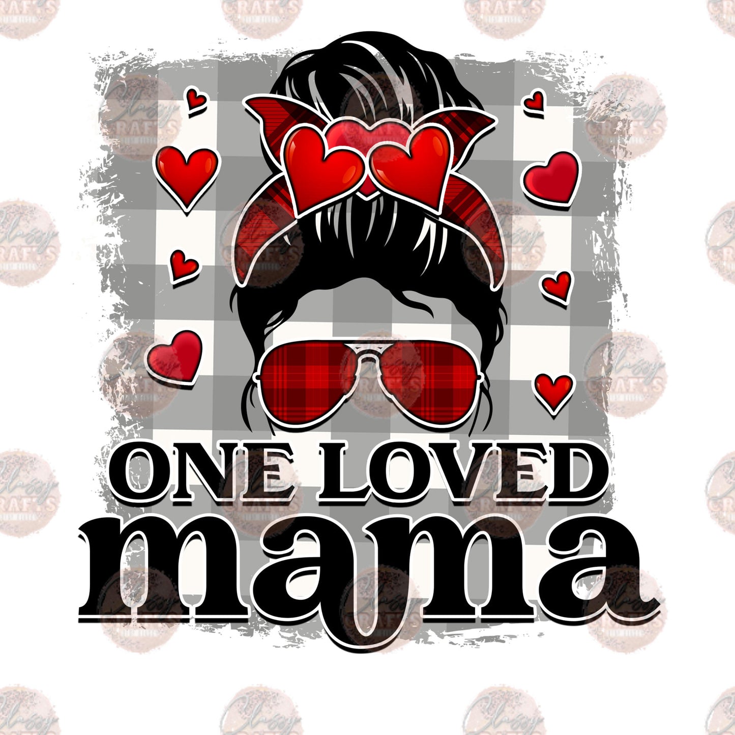 One Loved Mama Buffalo Plaid Transfer