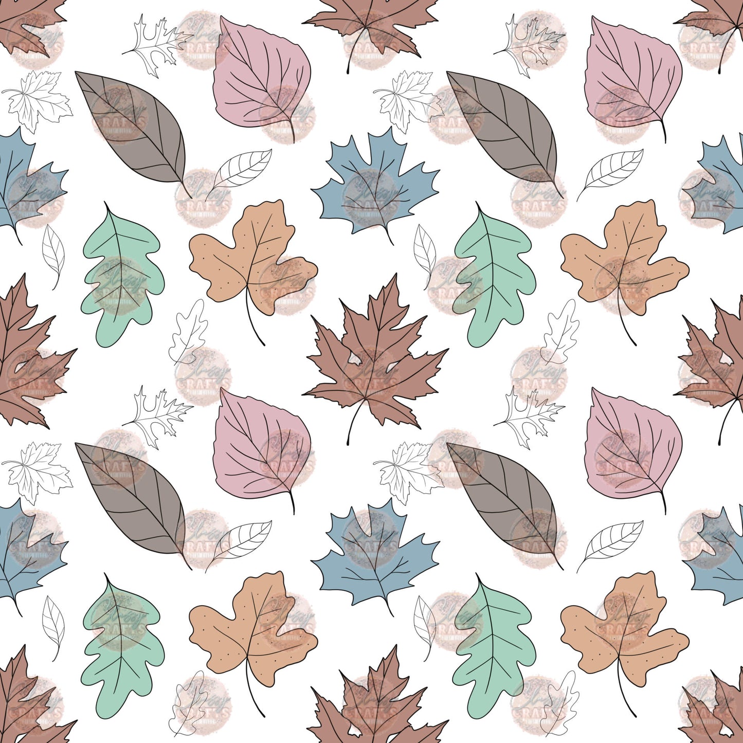 Pastel Leaves Seamless- Sublimation Transfer