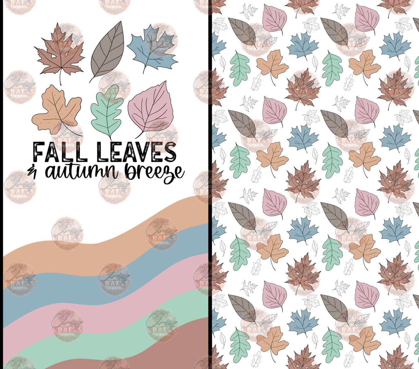 Pastel Leaves Tumbler- Sublimation Transfer