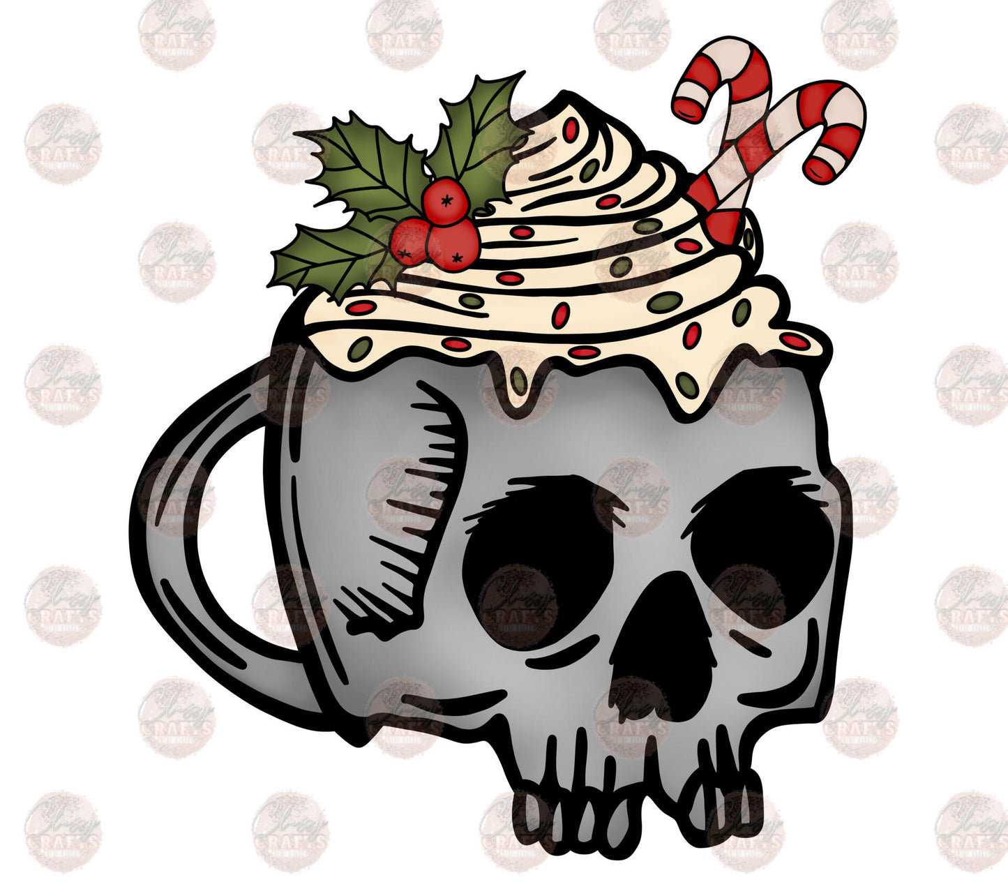 Peppermint Skull Mug Transfer