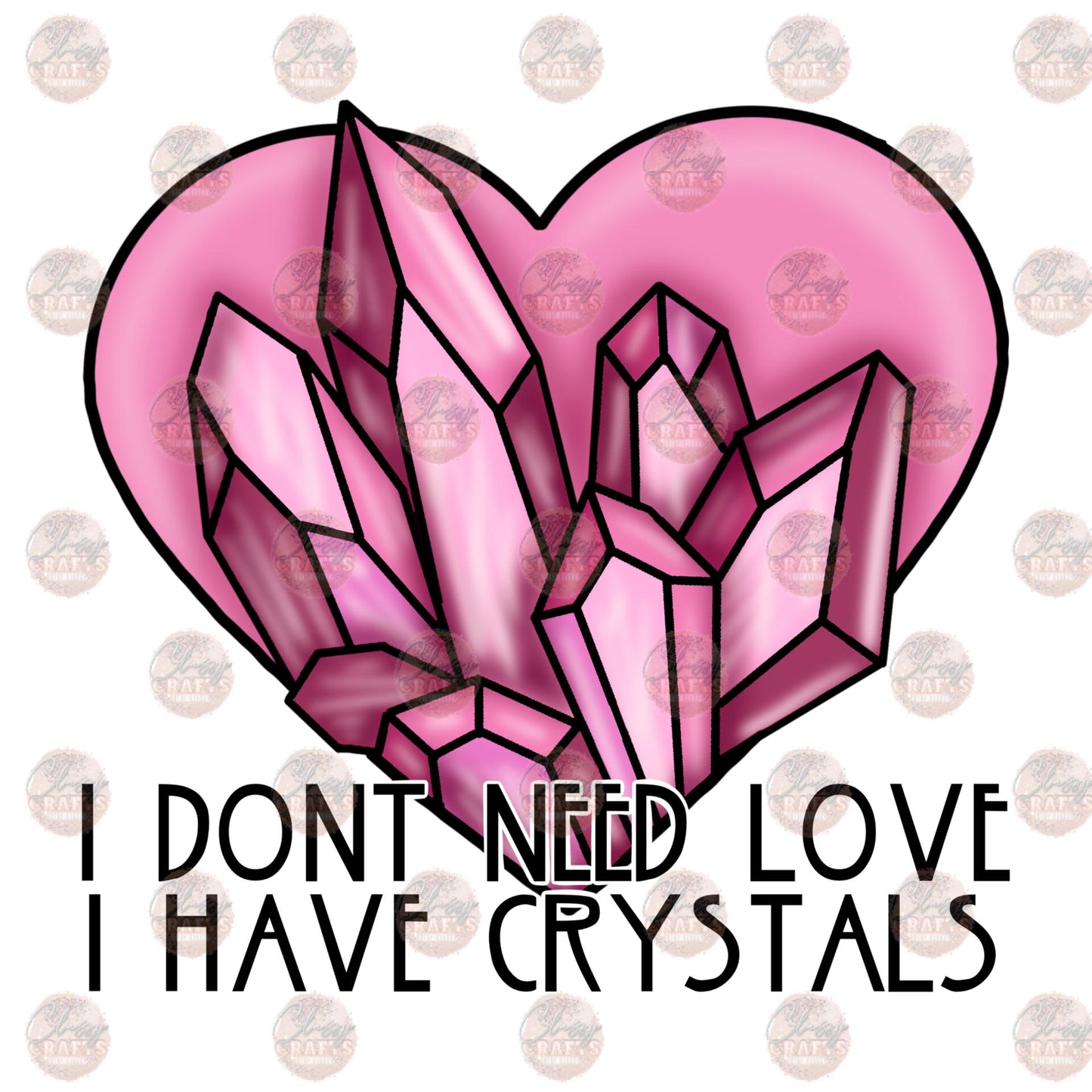 Pink Crystal Heart 2 Transfer