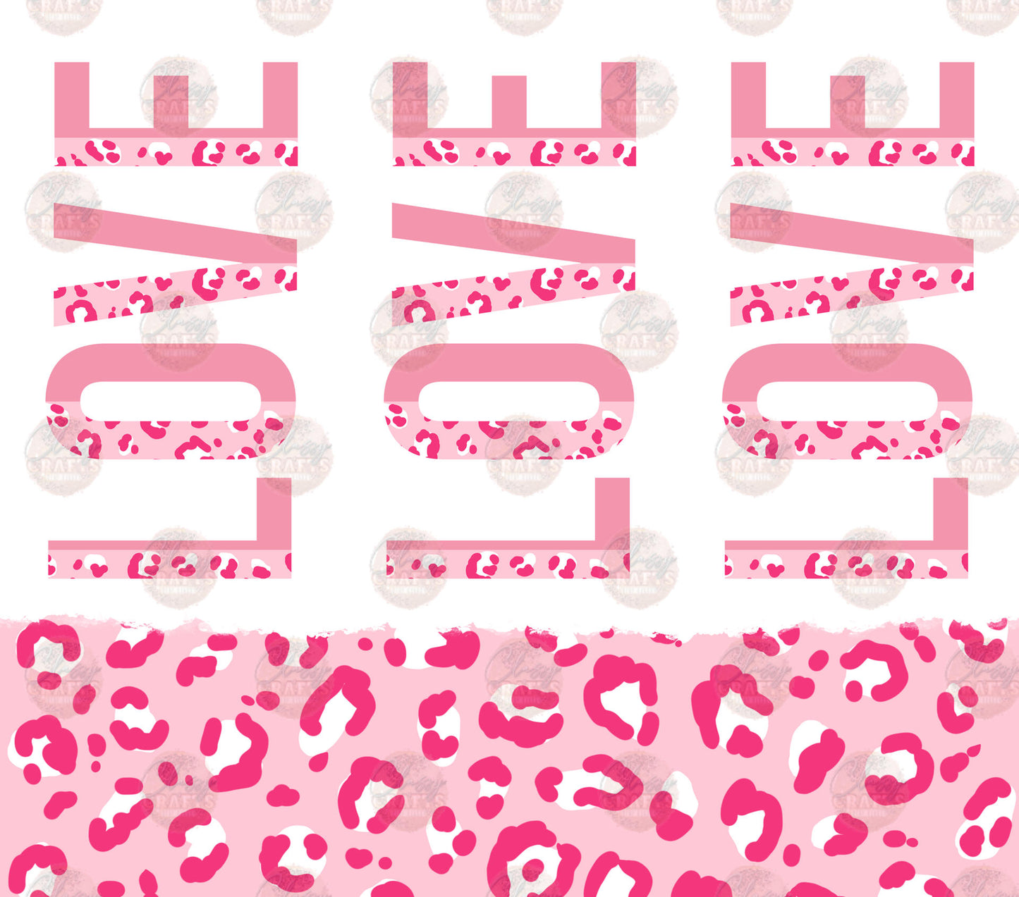 Pink Leopard Love Tumbler Wrap - Sublimation Transfer