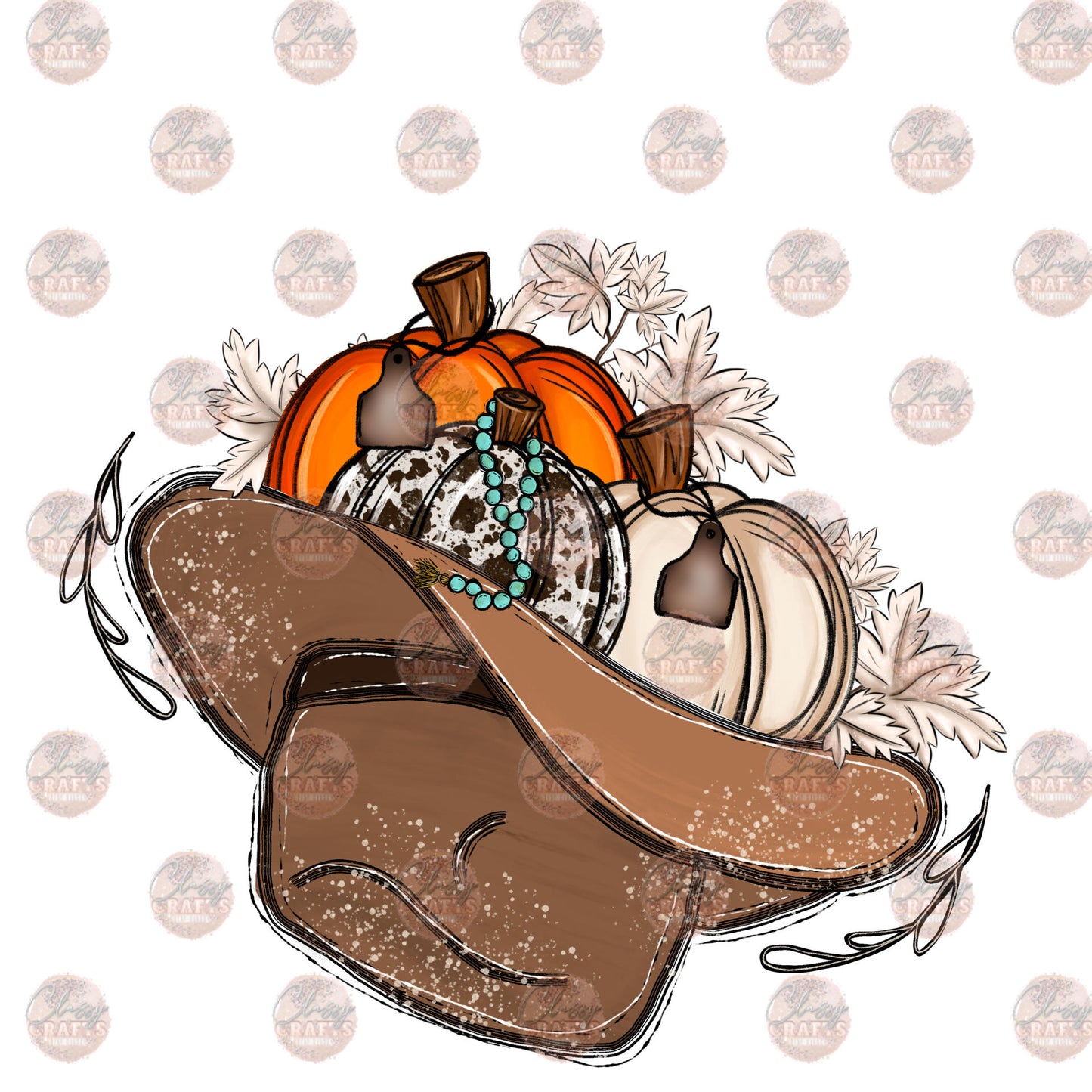 Pumpkin Filled Cowboy Hat Transfer