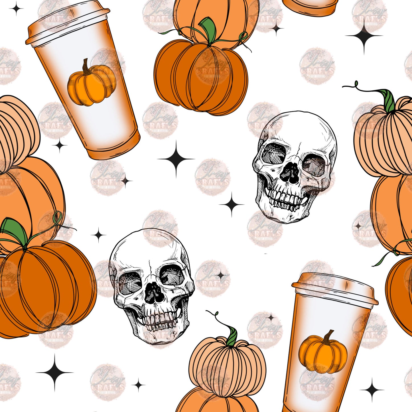 Pumpkin Skellie 2 Seamless Wrap - Sublimation Transfer