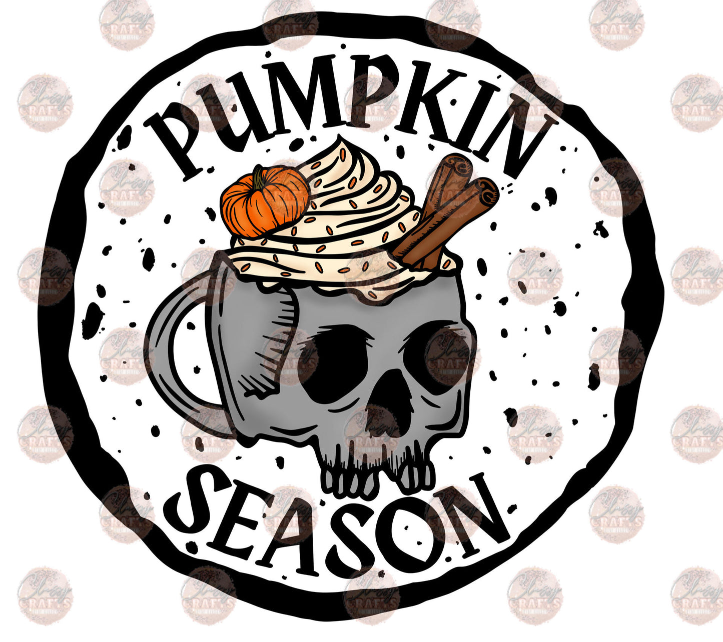 Pumpkin Spice Season Skelly Mug Color Transfer