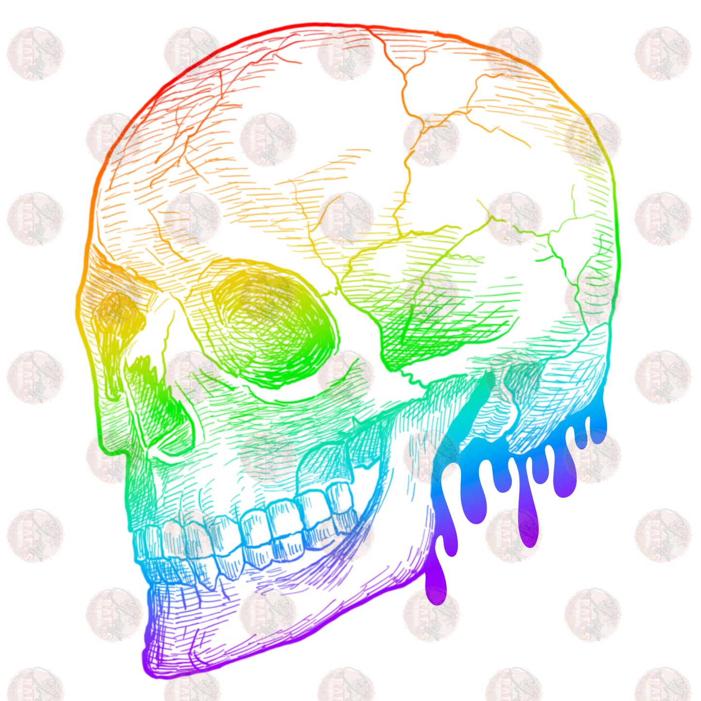 Rainbow Skull- Sublimation Transfer