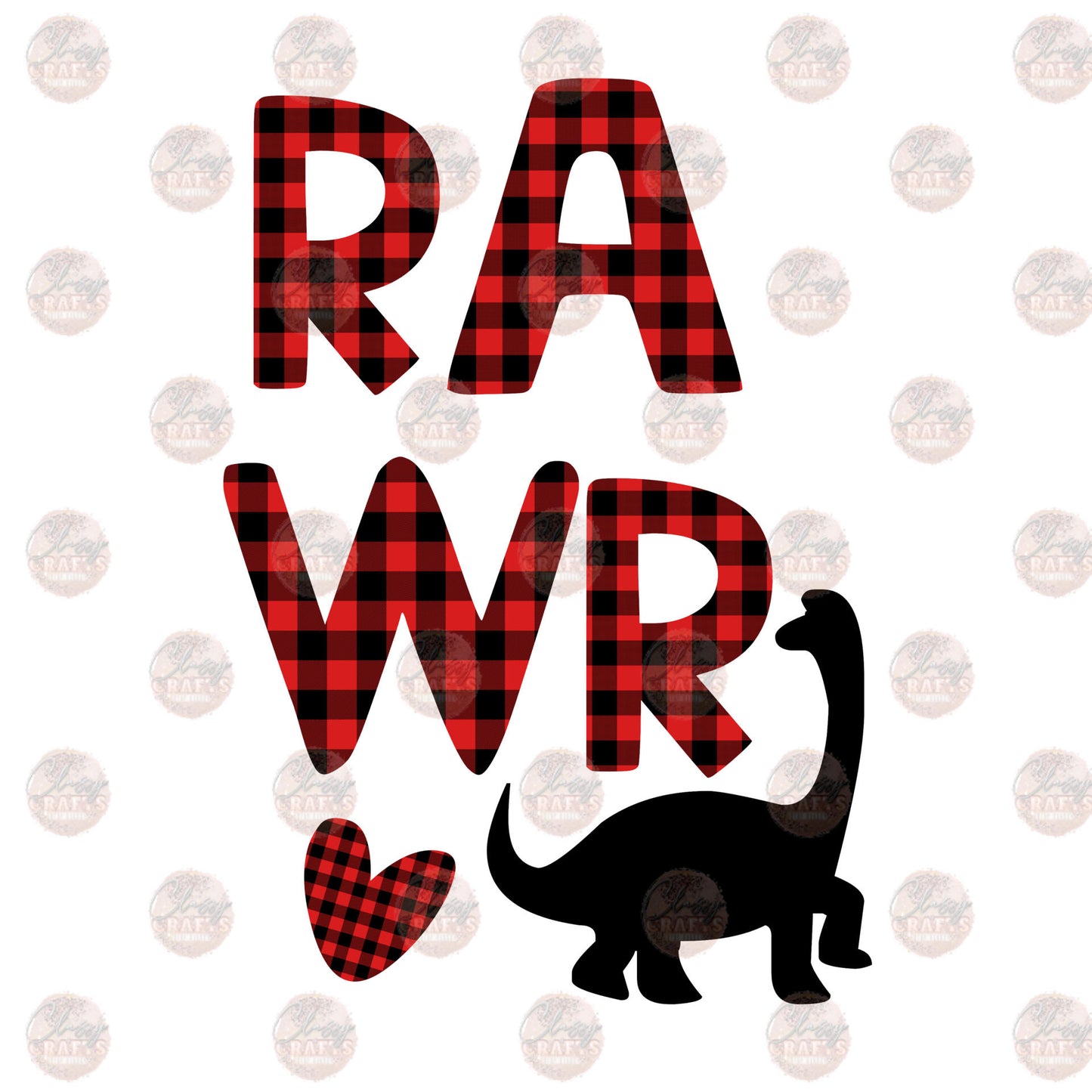 Rawr Buffalo Plaid- Sublimation Transfer