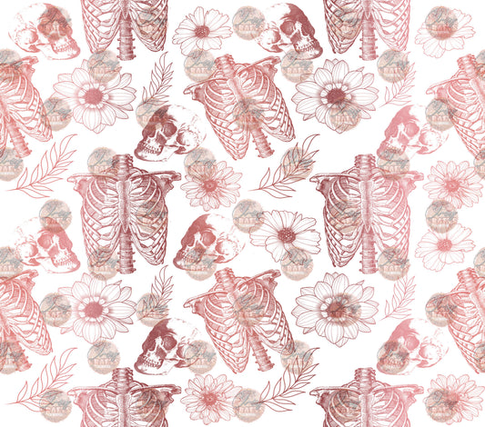 Rib Cage Floral Seamless Wrap- Sublimation Transfer