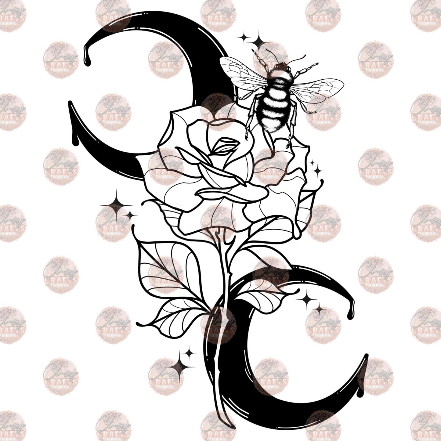 Rose with Bee - Sublimation Transfer