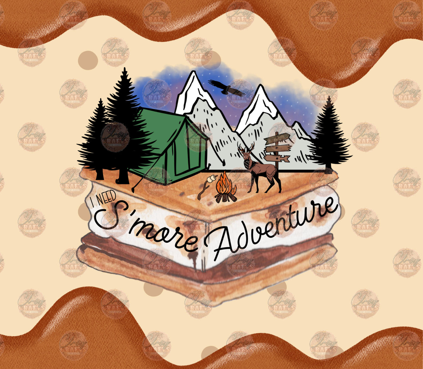 S'more Adventure Tumbler Wrap - Sublimation Transfer