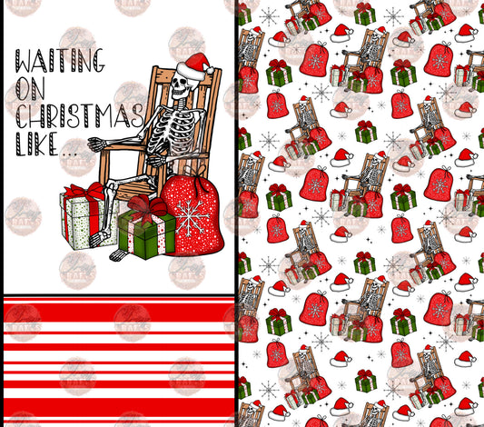 Santa Skelly 2 Tumbler Wrap- Sublimation Transfer