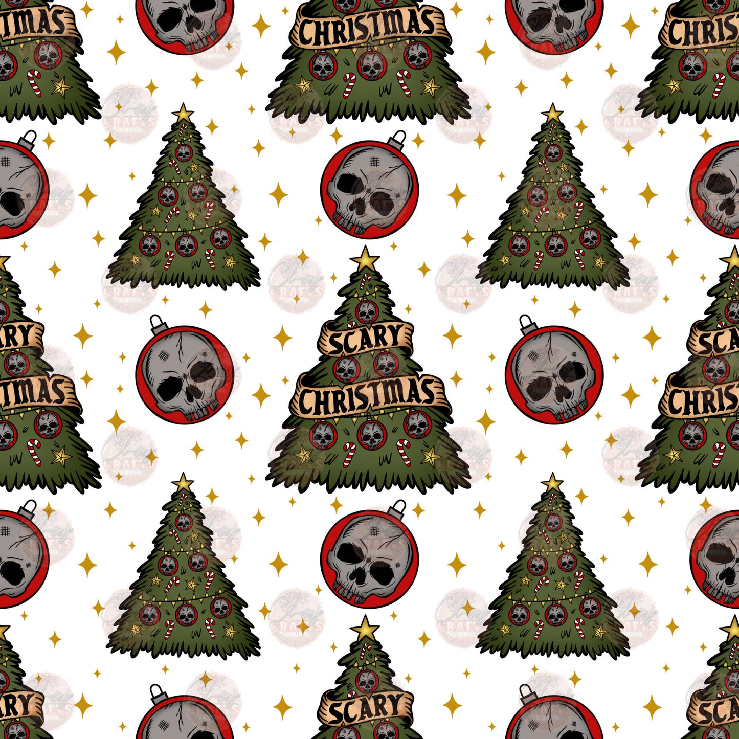 Scary Christmas Seamless Wrap - Sublimation Transfer