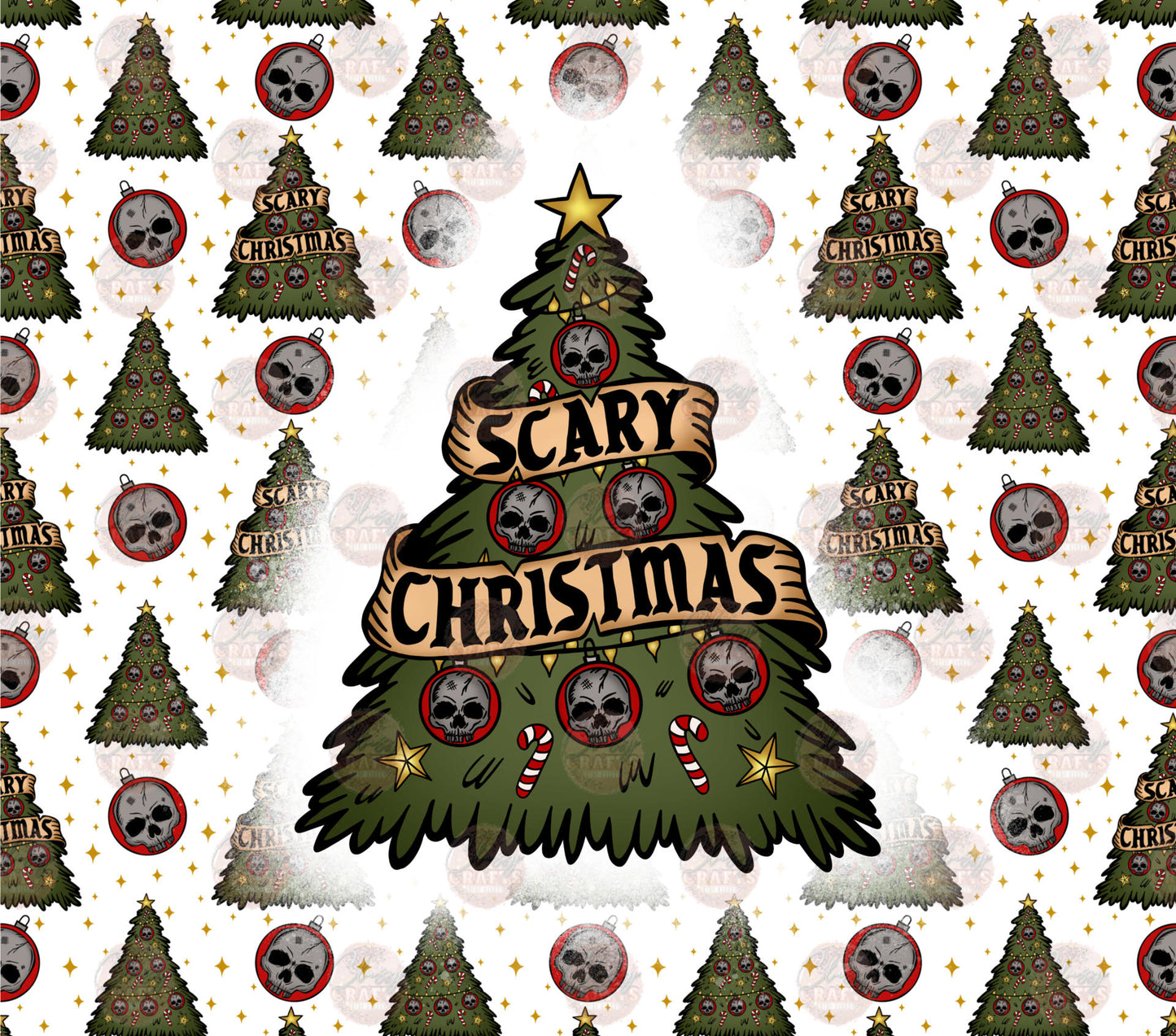 Scary Christmas Tumbler Wrap - Sublimation Transfer