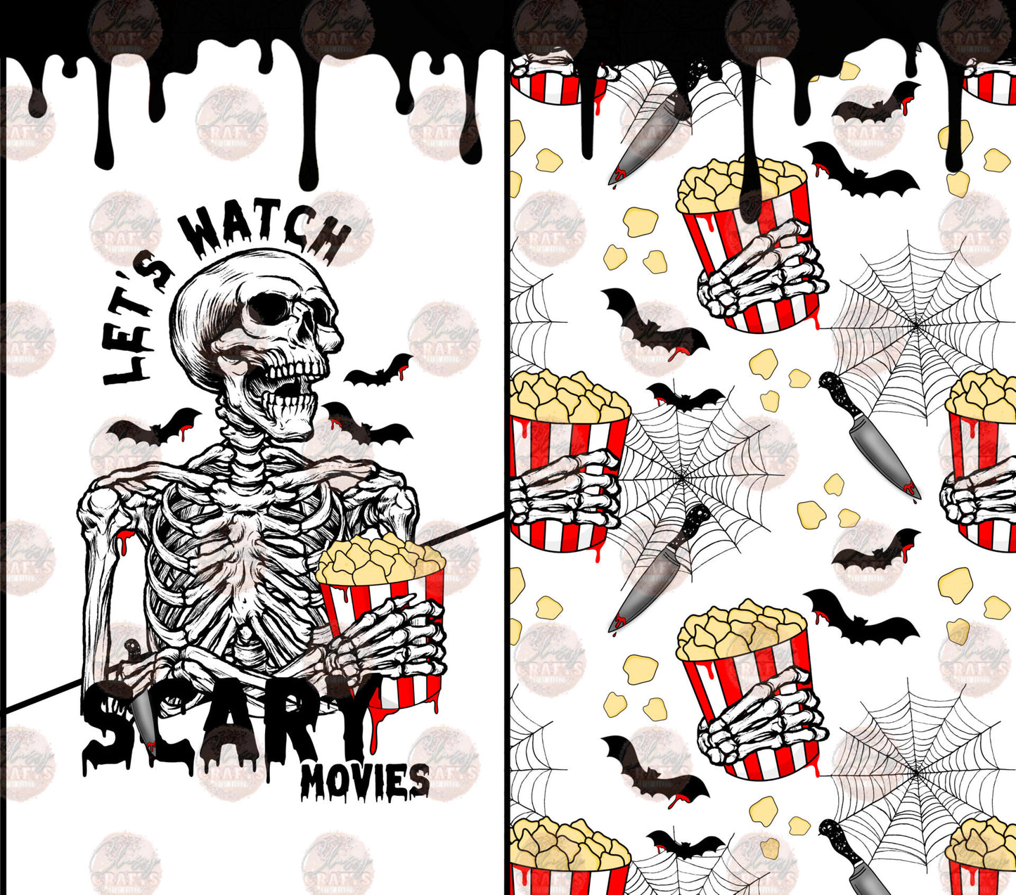 Scary Movies Tumbler Wrap - Sublimation Transfer