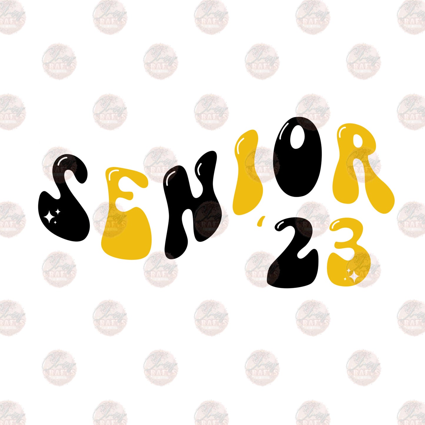 Senior- 23 Black Gold - Sublimation Transfer