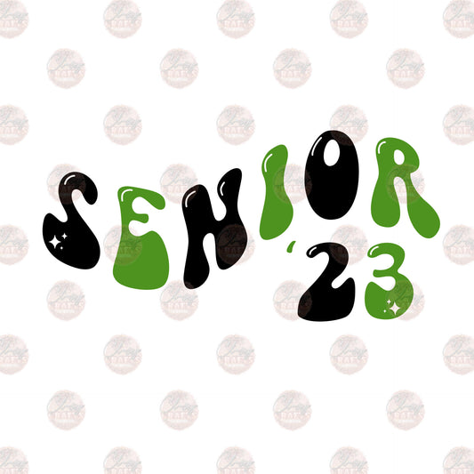 Senior- 23 Black Green - Sublimation Transfer