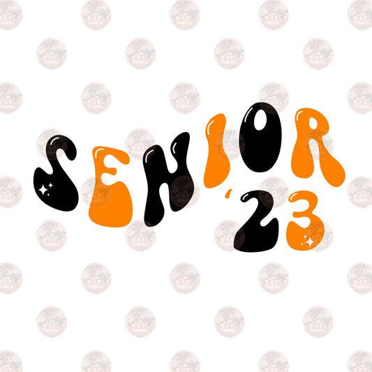 Senior- 23 Black Orange - Sublimation Transfer