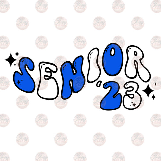 Senior- 23 Blue White - Sublimation Transfer