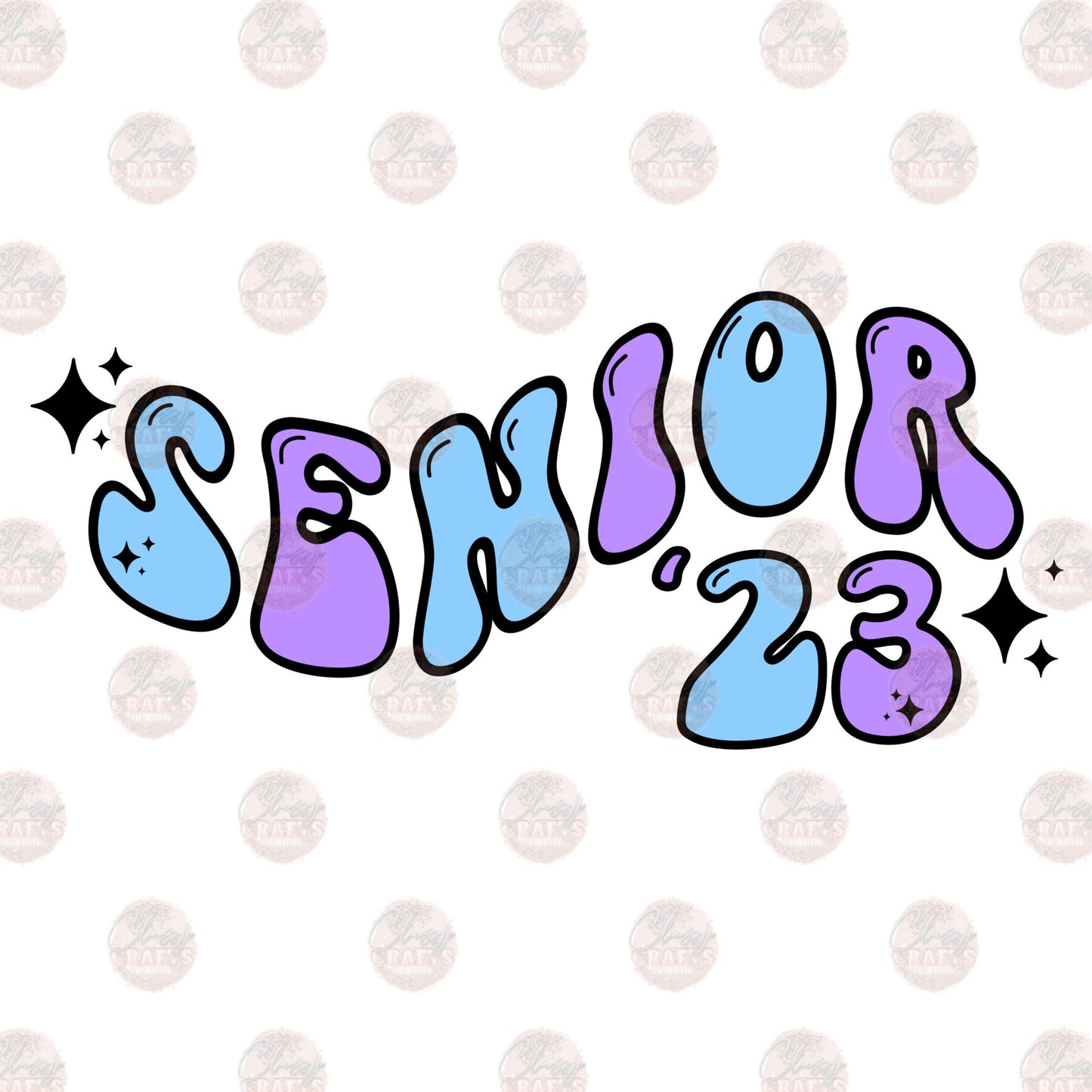 Senior- 23 Light Blue Purple - Sublimation Transfer