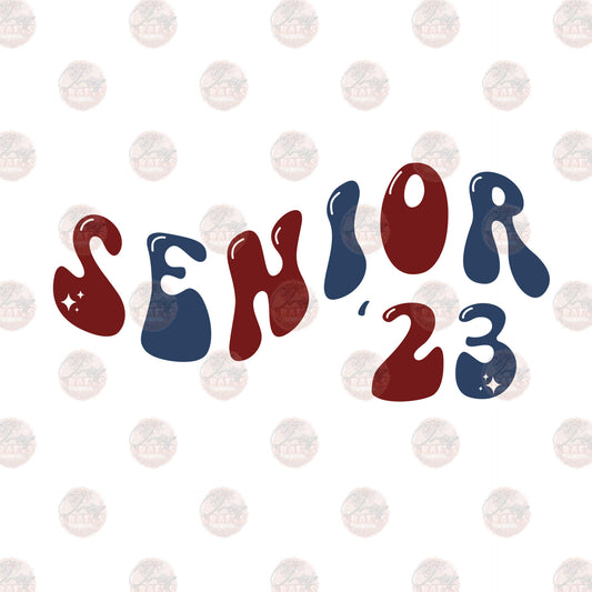 Senior- 23 Maroon Navy - Sublimation Transfer