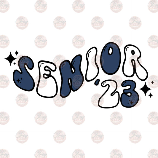 Senior- 23 Navy White - Sublimation Transfer