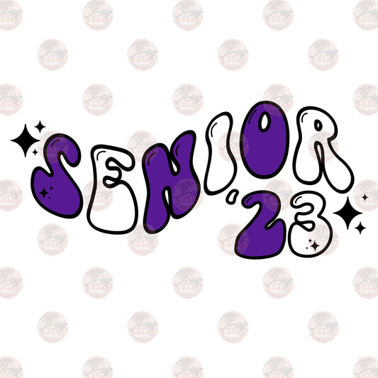 Senior- 23 Purple White - Sublimation Transfer