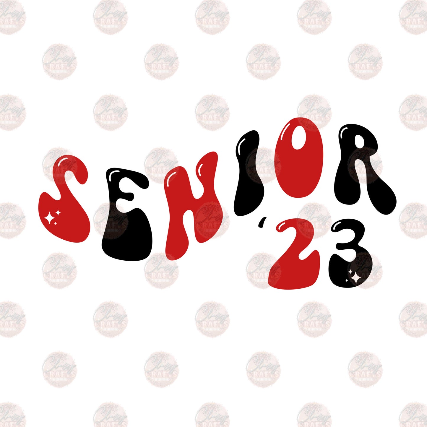 Senior- 23 Red Black - Sublimation Transfer