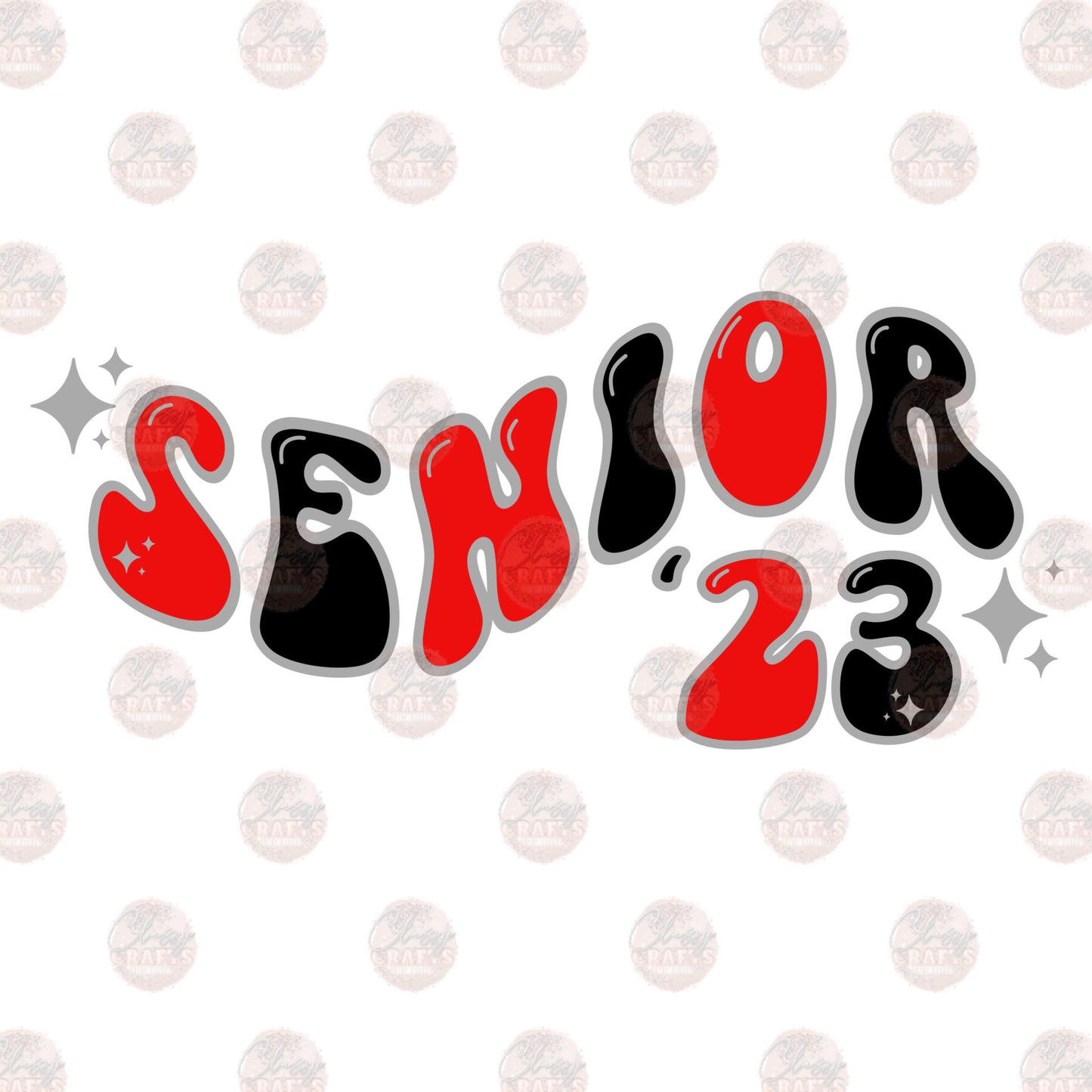 Senior- 23 Red Black Silver 2 - Sublimation Transfer