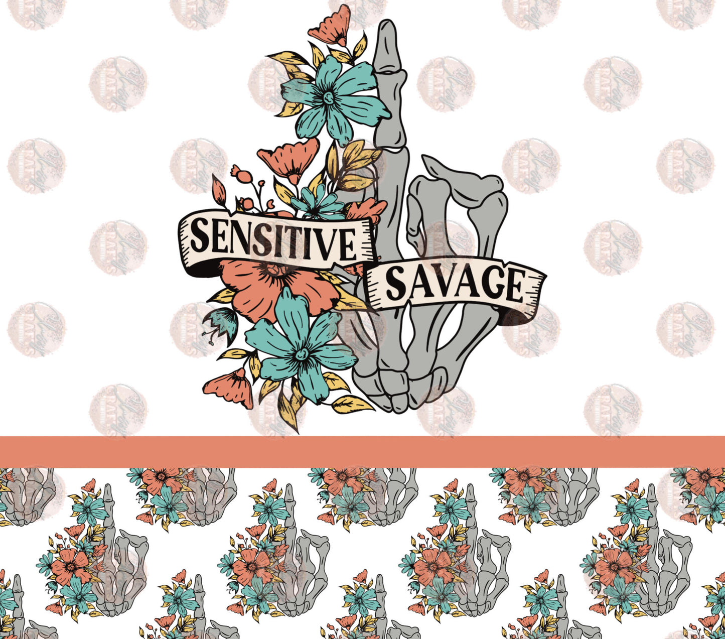 Sensitive Savage Tumbler Wrap - Sublimation Transfer