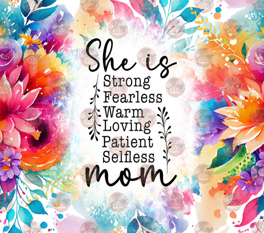 She Is Mom Tumbler Wrap - Sublimation Transfer