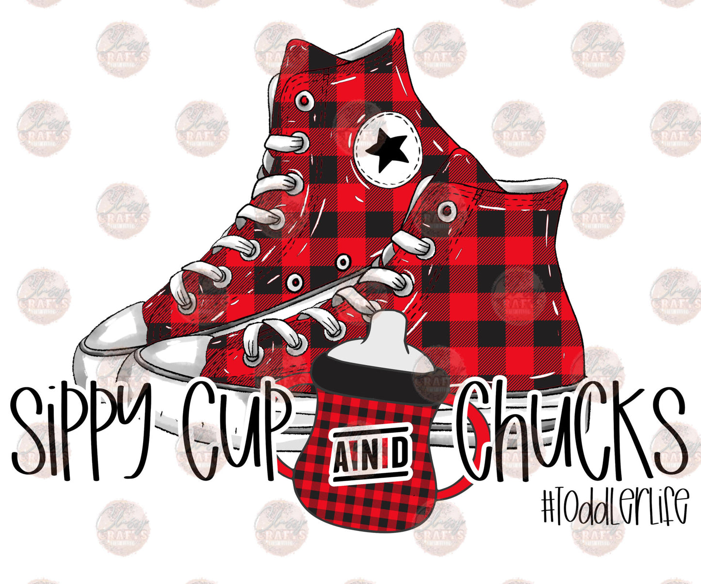 Sippy & Chucks Red Buffalo- Sublimation Transfer