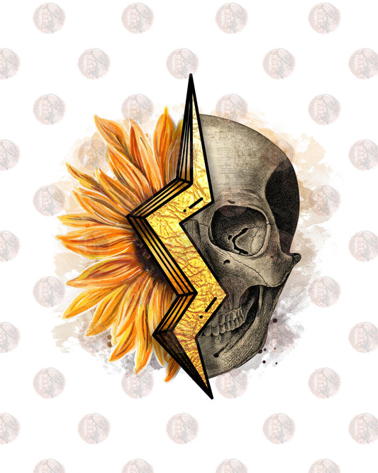 Skull Flower & Bolt Yellow - Sublimation Transfer