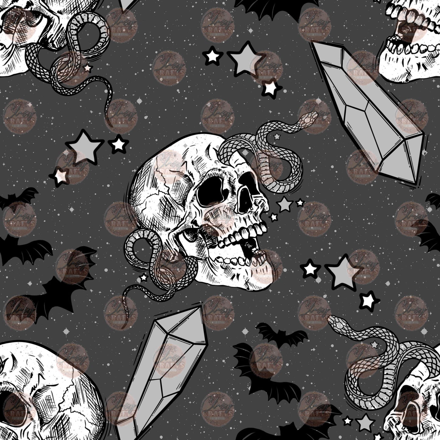 Skull Snake 2 Seamless Wrap - Sublimation Transfer