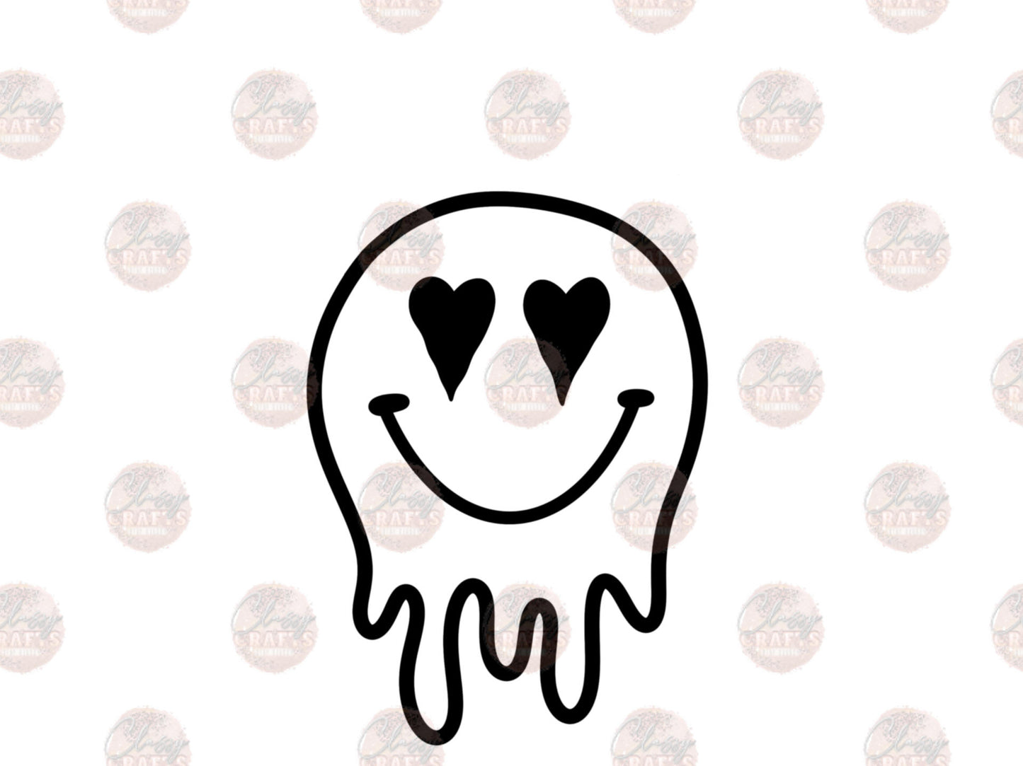 Smiley Heart Eyes Drip - Sublimation Transfer