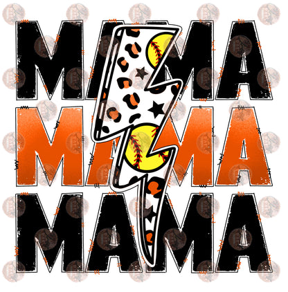 Softball Mama Orange Transfer