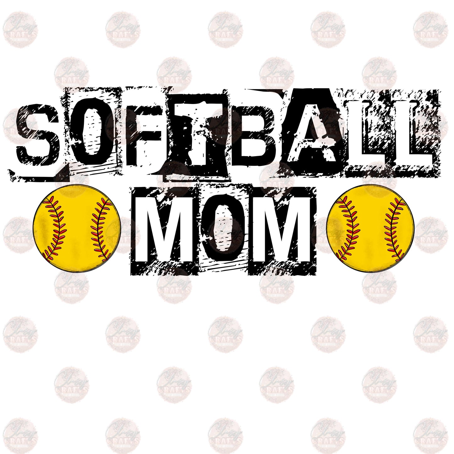 Softball Mom Distressed Transfer