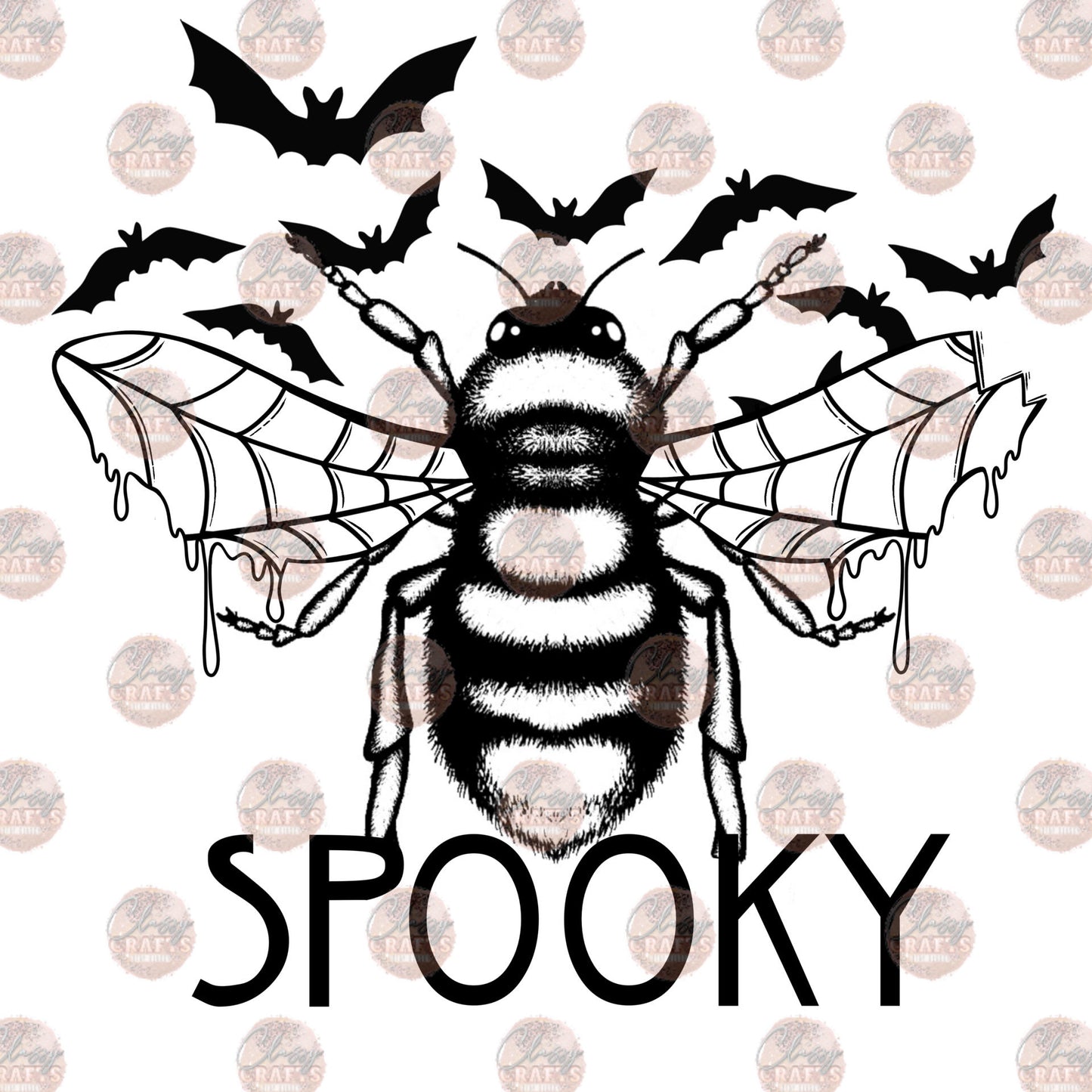 Spooky Bee Black Transfer