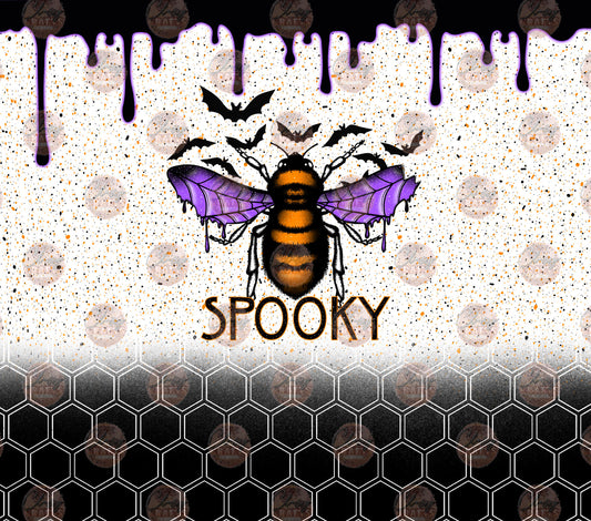 Spooky Bee Tumbler Wrap - Sublimation Transfer