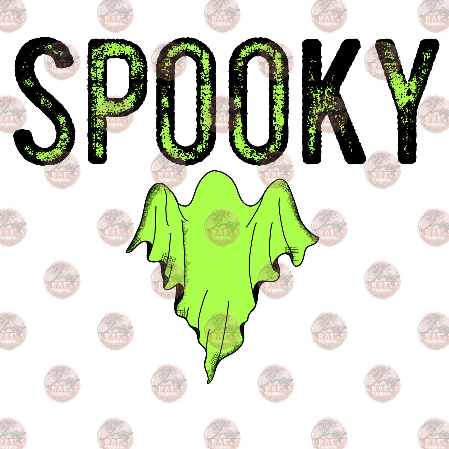 Spooky Ghost Green Transfer
