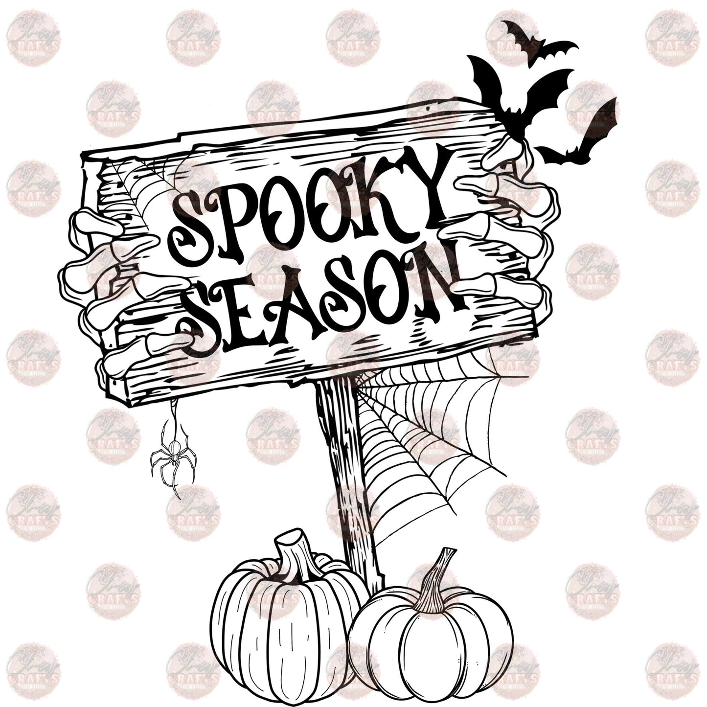 Spooky Season Sign B&W - Sublimation Transfer
